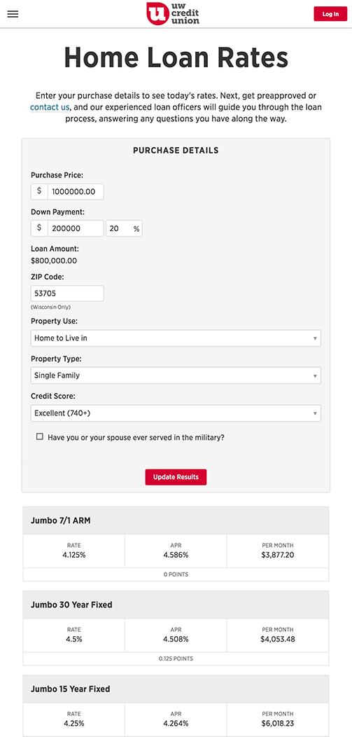 Mortgage Quote Tool Tablet